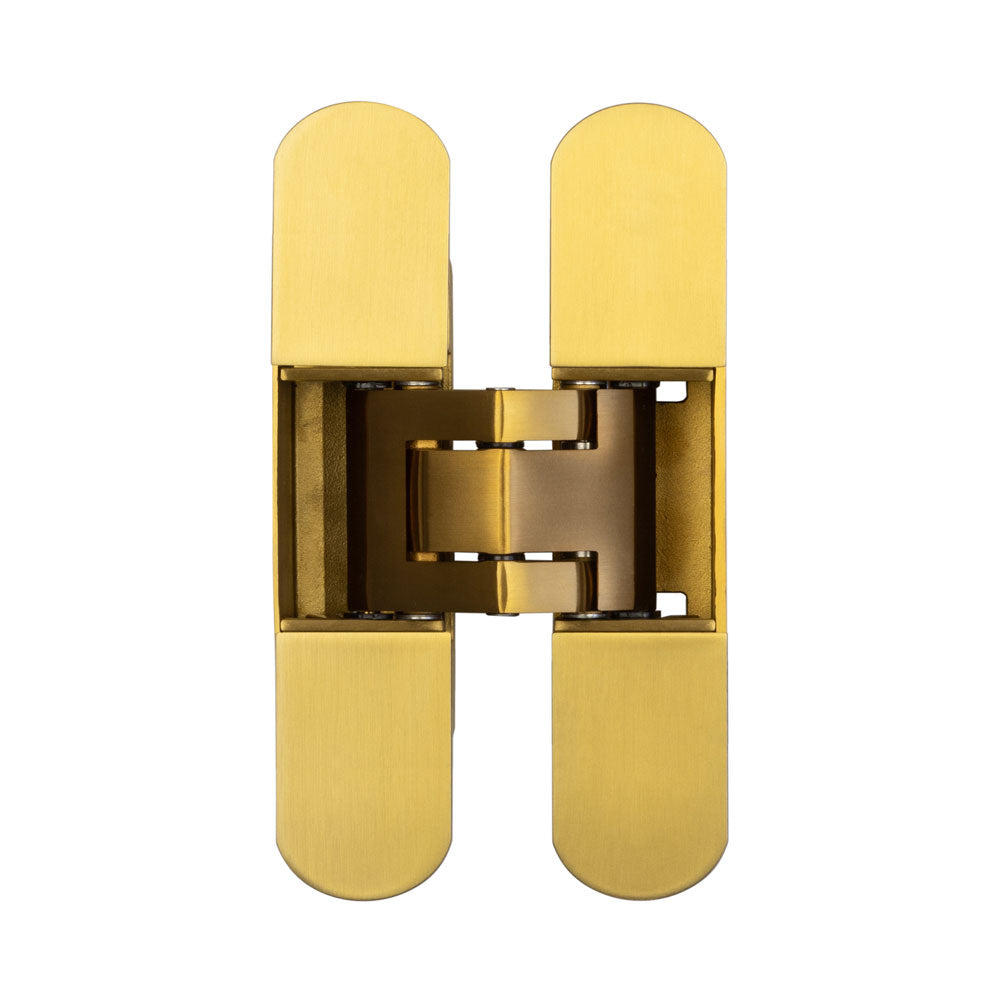 Ghost 140mm 3D Concealed Hinges - Satin Brass