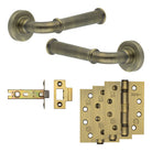 Complete Classic Door Handle Pack - Internal Doors - Antique Brass - 76mm / 4"