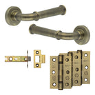 Complete Classic Door Handle Pack - Internal Doors - Antique Brass - 76mm / 3"