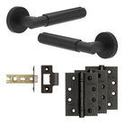 Complete Bloom Door Handle Pack - Internal Doors - Black - 64mm / 4"