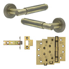 Complete Bloom Door Handle Pack - Internal Doors - Antique Brass - 76mm / 4"