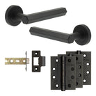 Complete Hex Door Handle Pack - Internal Doors - Black - 64mm / 4"