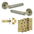 Complete Hex Door Handle Pack - Internal Doors - Antique Brass - 76mm / 4"
