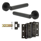 Complete Hex Door Handle Pack - Internal Doors - Black - 76mm / 3"