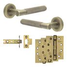 Complete Bari Door Handle Pack - Internal Doors - Antique Brass - 76mm / 4"