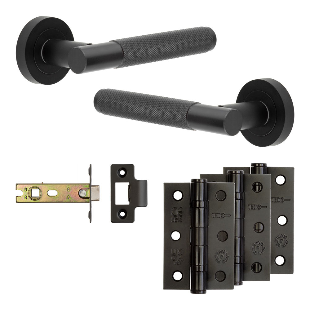 Complete Bari Door Handle Pack - Internal Doors - Black - 76mm / 3"