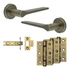 Complete Gio Door Handle Pack - Internal Doors - Antique Brass - 76mm / 3"