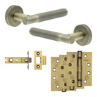 Complete Venice Door Handle Pack - Internal Doors - Antique Brass - 76mm / 4"