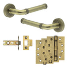 Complete Midtown Door Handle Pack - Internal Doors - Antique Brass - 64mm / 4"