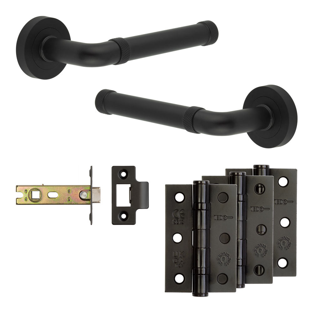 Complete Midtown Door Handle Pack - Internal Doors - Black - 76mm / 3"