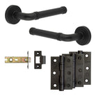 Complete Midtown Door Handle Pack - Internal Doors - Black - 76mm / 3"