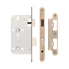 Jedo 72mm Din Bathroom Locks - Radiused / Antique Brass