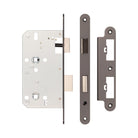 Jedo 72mm Din Bathroom Locks - Radiused / Dark Bronze