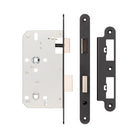 Jedo 72mm Din Bathroom Locks - Radiused / Black