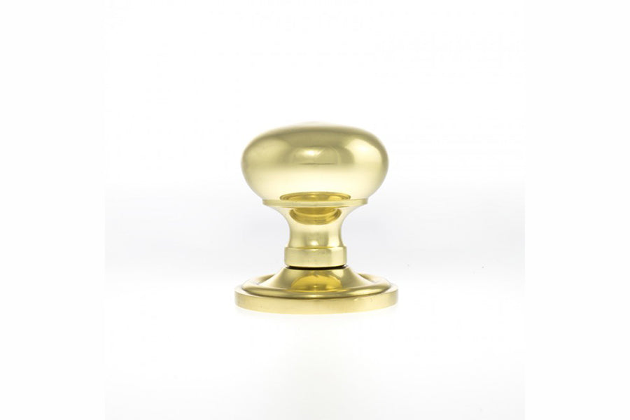 Old English Harrogate Solid Brass Mushroom Mortice Knob on Concealed Fix Rose