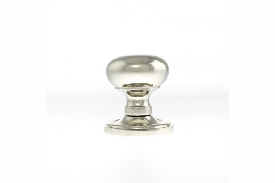 Old English Harrogate Solid Brass Mushroom Mortice Knob on Concealed Fix Rose