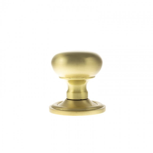 Old English Harrogate Solid Brass Mushroom Mortice Knob on Concealed Fix Rose